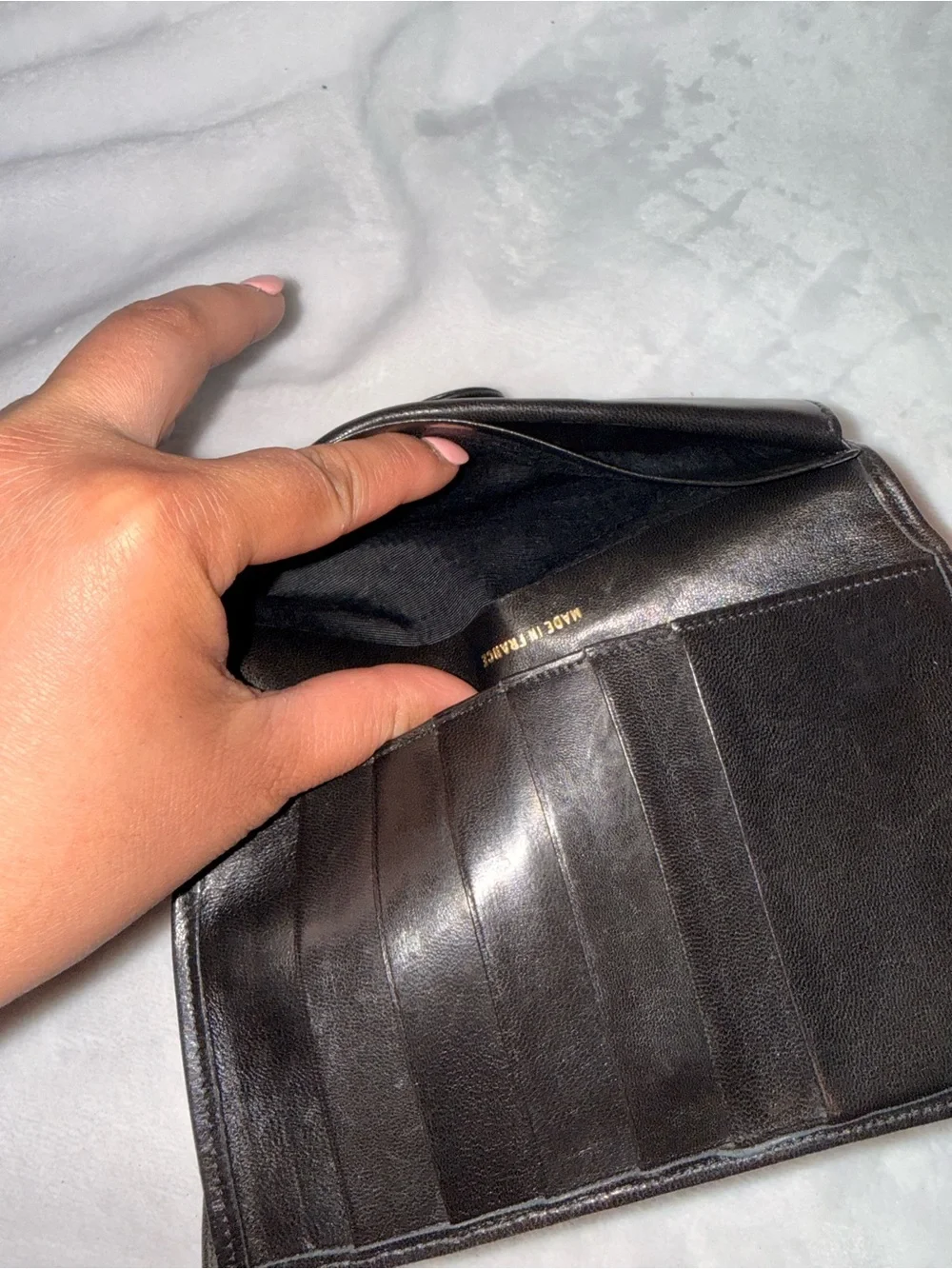 CHANEL No. 4 Lambskin Matelasse Long Wallet Black